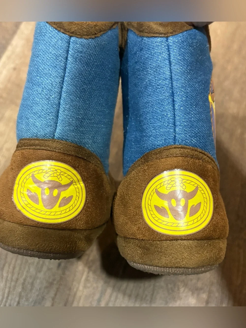 Disney Pixar Brown Toy Story Woody Cowboy Nonslip Boot Slippers Size 7-8